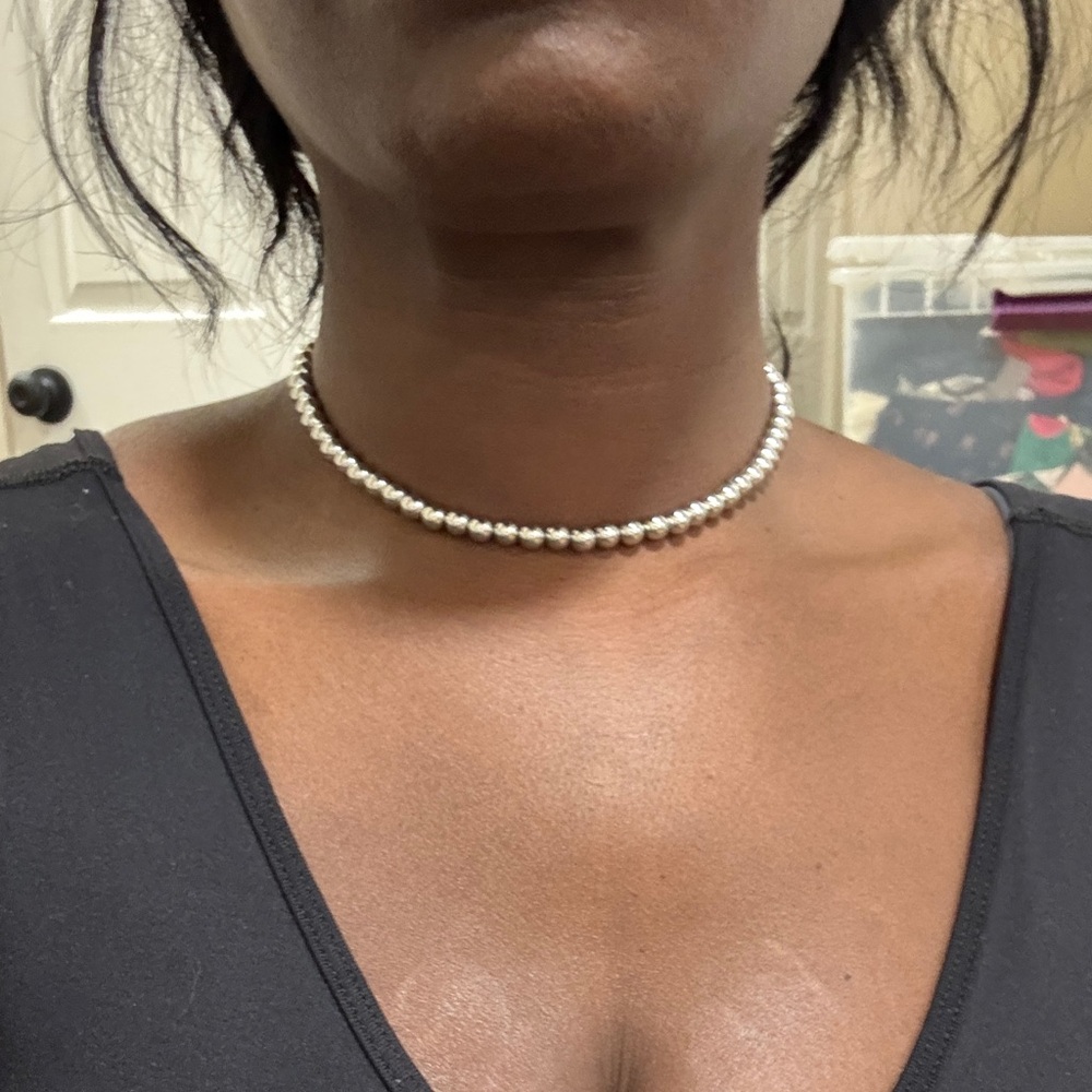 Chico's Silver Beaded Necklace